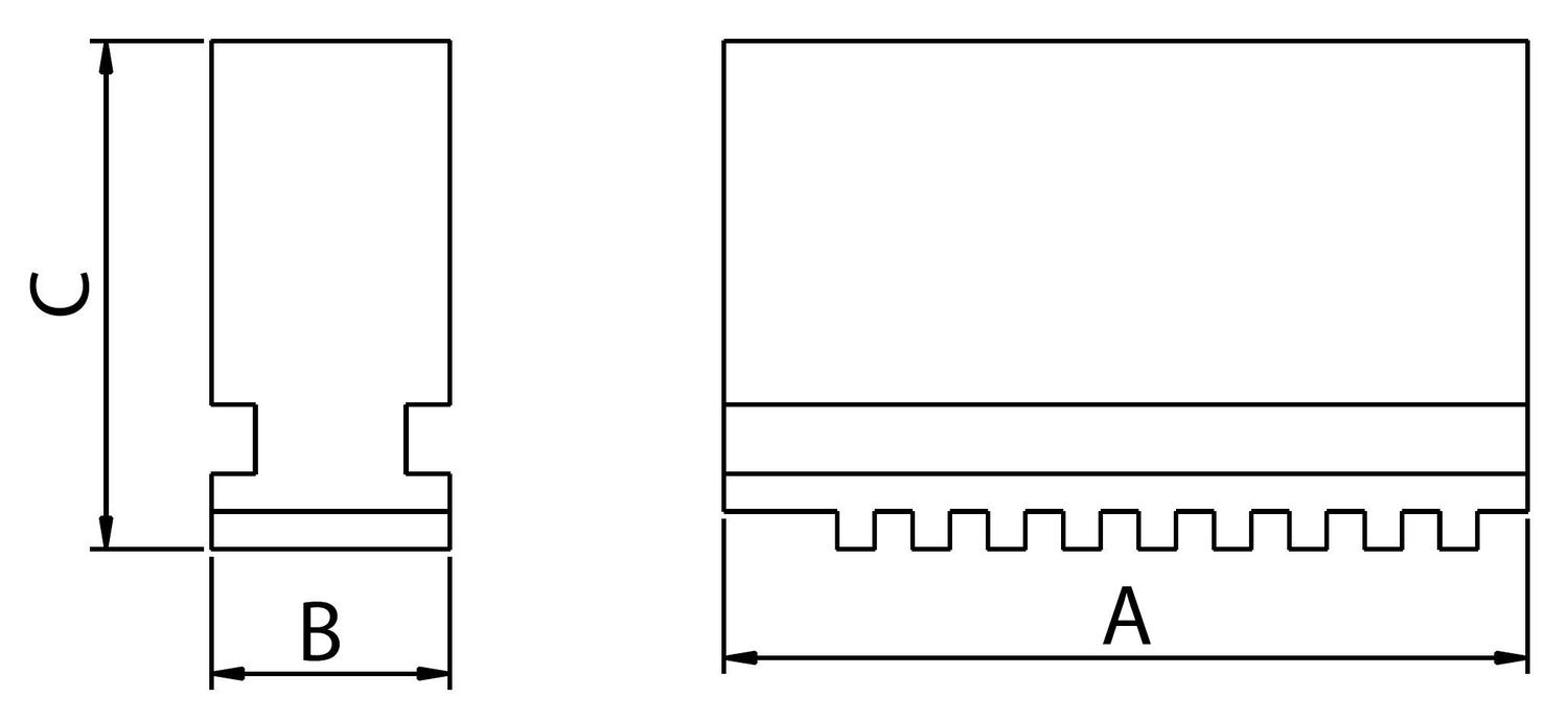 Monoblockbacken für Vierbacken-Drehfutter Ø 100 mm mm